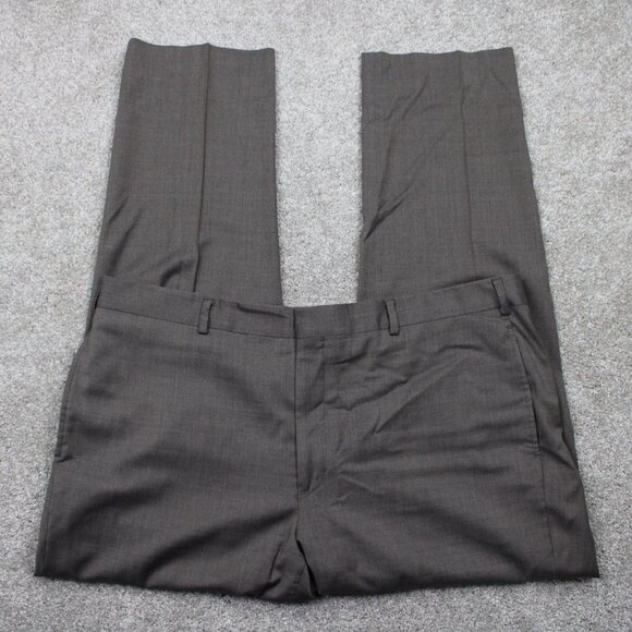Brooks Brothers Madison Pants Mens 42x30 Gray Reda Flexo Merino Wool Stretch